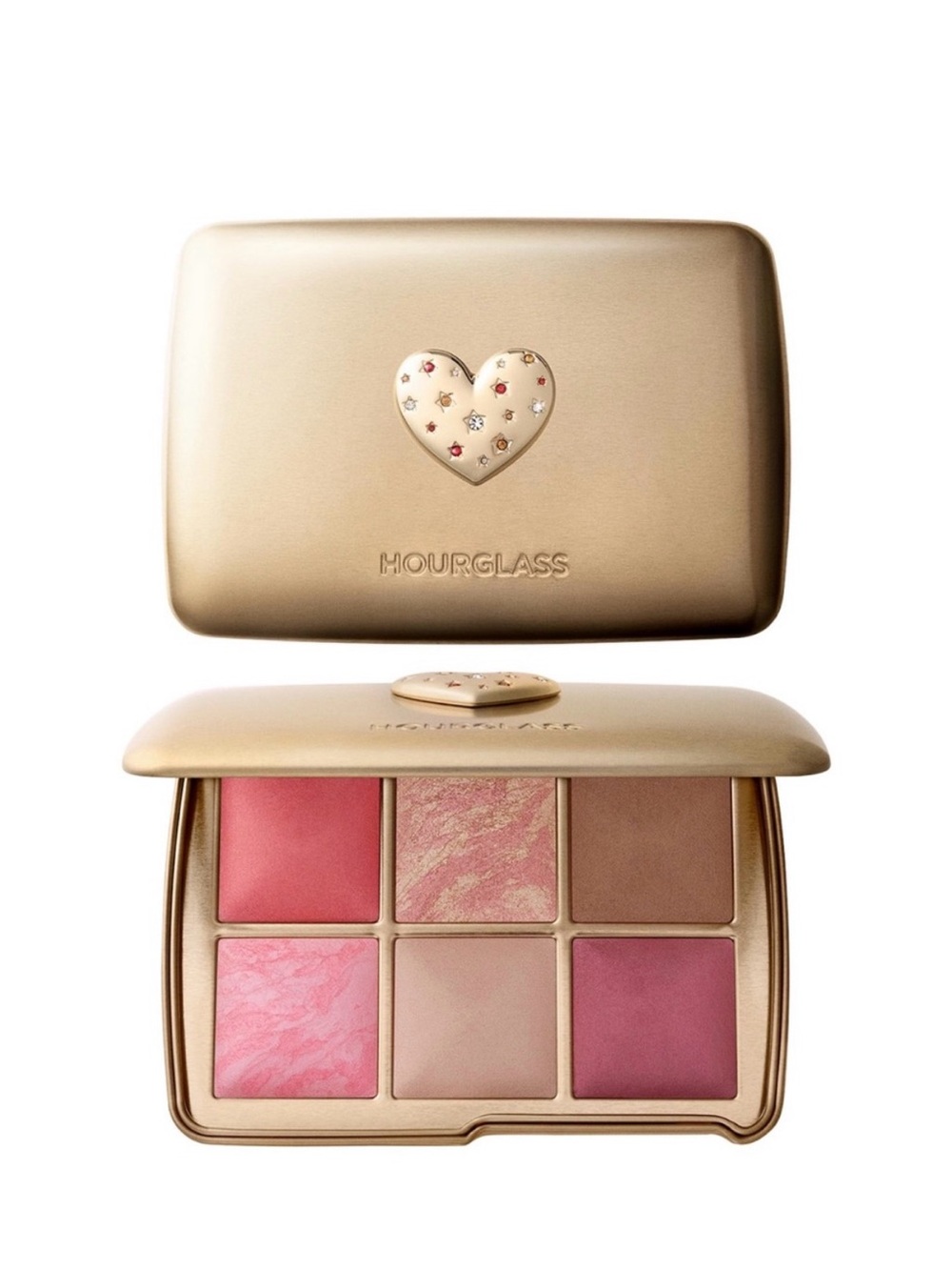 Hourglass Gold Compact Cheek Palette in Pink & Neutral Shades